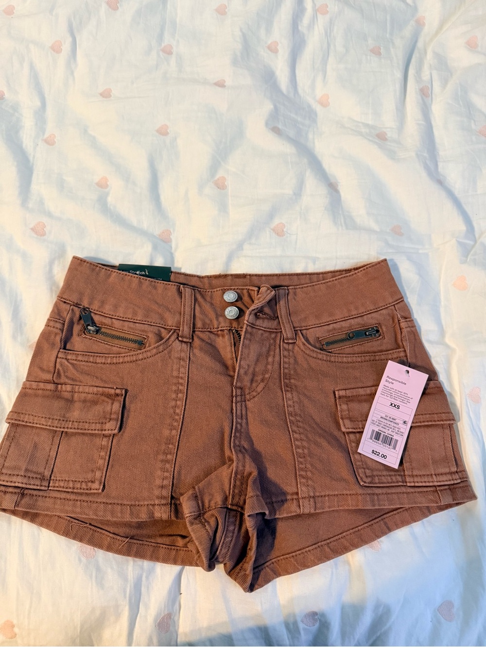 Wild Fable NWT Brown Low Rise Cargo Shorts XXS